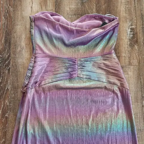 Retrofete Soleil Dress in Lilac Aurora Size XS Strapless NWT Cutout Maxi Rainbow Purple