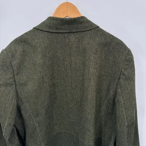 Coldwater Creek Blazer Jacket Womens 12 Green Wool Blend Lined Pockets Masters