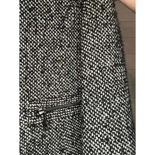 Vintage Victor Alfaro Black/white Tweed Jacket Blazer front pockets Size 14P Black