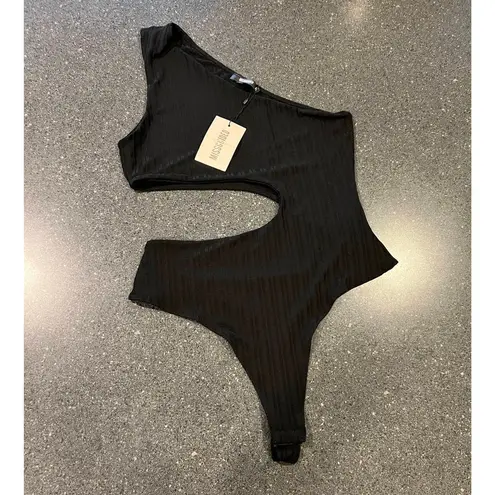 Missguided black cut out bodysuit size 10