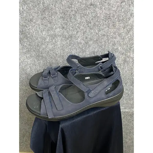 New Feet Medical Comfort Sandals Navy Leather Orthopedic Shoes Grannycore 40 Blue Size 9.5