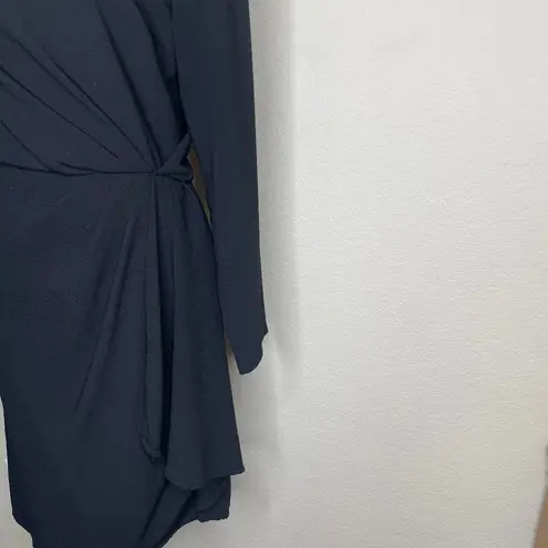 Julia Jordan Black Long Sleeve Faux Wrap Dress Semi Formal Event Occasion 12