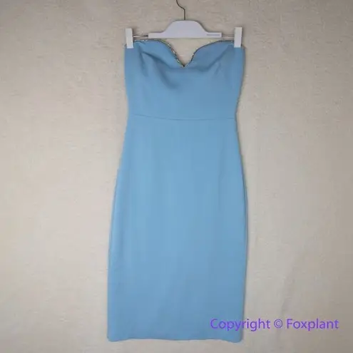 Monique Lhuillier ML Strapless Sweetheart Dress blue, size 4