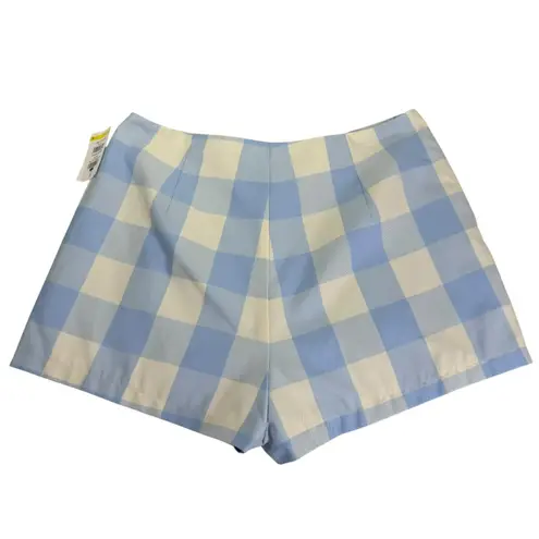 Avec Les Filles Blue Gingham Plaid Tailored Shorts Size 6 NWT Lined Dress Shorts