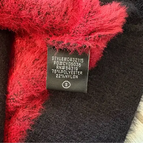 Cyrus Red/ Black Buffalo Plaid Button Down Fuzzy Cardigan Sweater, Sz S - Image 13