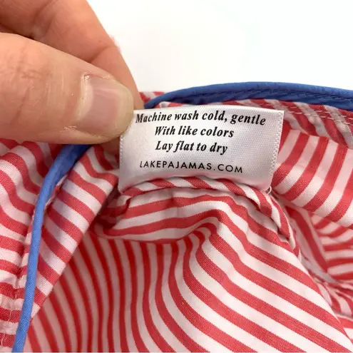 LAKE Cotton Sleep Shorts Red White Stripe S