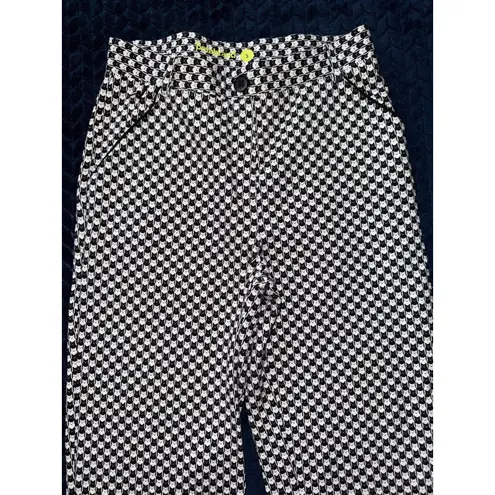 Betabrand Women's Yoga Dress Pants Black White Cat Check Stretch Pull On Sz S