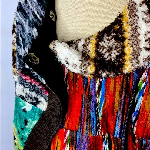 Adore Boho Artsy Patchwork Cowl Jacket Sz S