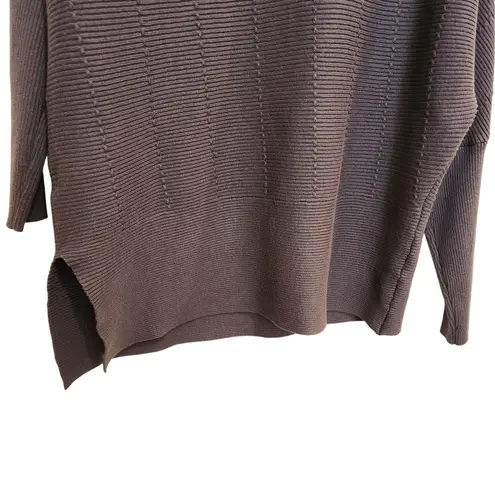 City Chic Long Sleeve Off Shoulder Rib Knit Pullover Lean In Sweater Gray 16