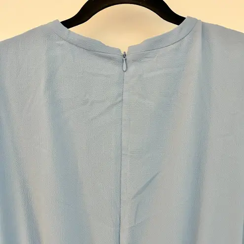 Gal Meets Glam Ellie Crepe Puff Sleeve Light Blue Bow Dress Size 2