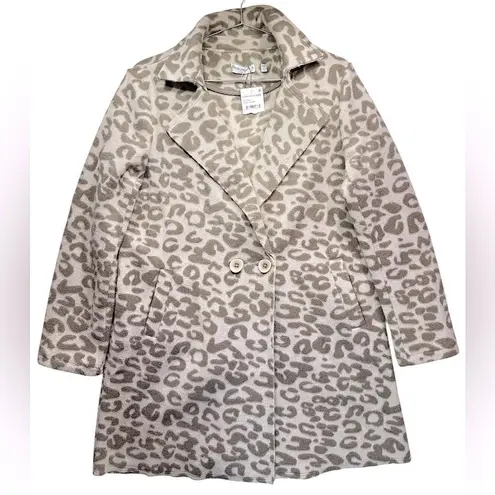 Patrizia Luca Leopard Animal Print Double Breasted Coat Tan Brown Mobwife Large