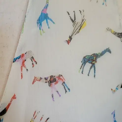 ZARA Basic Giraffe Print Cream Twist Front Wrap Top SZ XS Purple