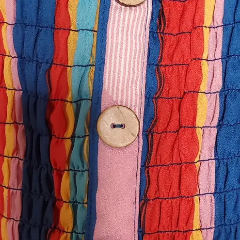 Liberty Love Multi Color Striped Accordion Crop