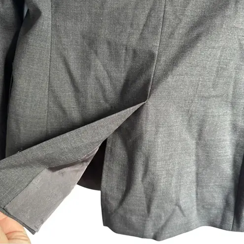 Max Mara Editore Double Breasted Virgin Wool Blazer Dark Gray 0