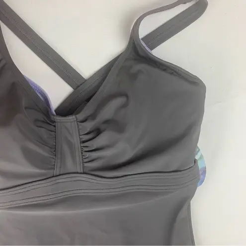 prAna women's small 34D gray new Aelyn One-Piece Swimsuit underwire athletic