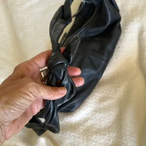 Free People  black lamb leather hobo crossbody bag EDGY FEMININE