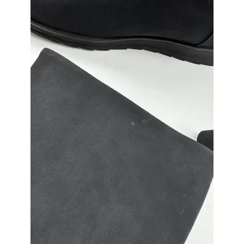 Muk Luks Black Suede Leather Flannel Lined Winter Pull On Boots Women’s Size 10