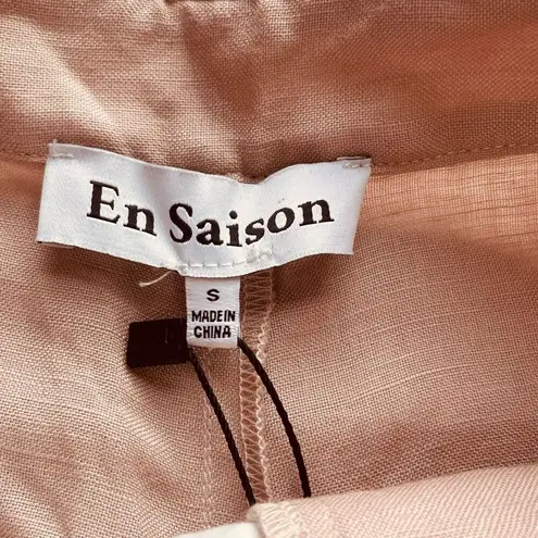 En Saison Jae Wide Leg Linen Pants Pink