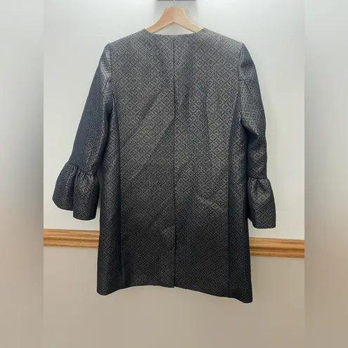 Isaac Mizrahi EUC SET IMNYC Metallic Gold Black Dress / Bell Sleeve Coat Size S