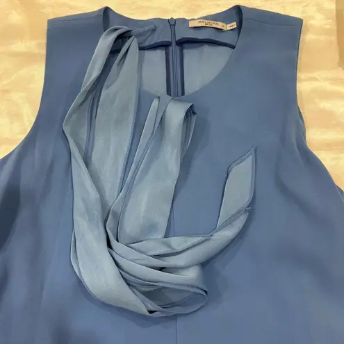MM.LaFleur The Fatima Midi Dress Sleeveless Belted Shift Blue XL Classic Chic