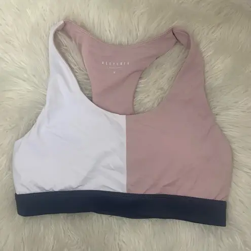 Anthropologie ALLFENIX  Color Block Three Stone Sports Bra Medium Pink Gray