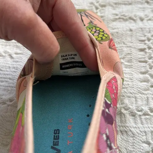 Seavees Pink and Green Floral Canvas Sneakers