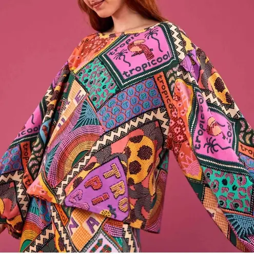 Farm Rio The Dotted Patch Scarf Sweatshirt