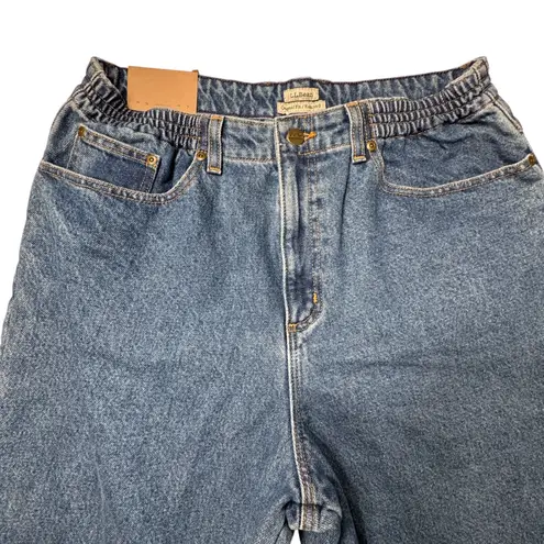 NEW LL Bean Original Fit Relaxed Blue Jeans Women 14 Flannel Lined Comfort Waist