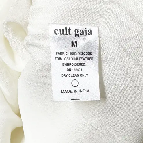 Cult Gaia Evelyn Ostrich Feather-Trimmed Crepe Mini Dress Size Medium