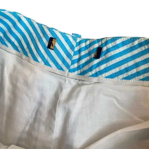 Brooks Brothers Seersucker Short Size 4 Aqua Blue and White Stripe 100% Cotton