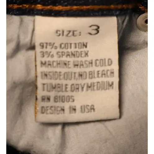 LA Idol USA Jorts Y2K Embroidered Denim Bermuda Streetwear Summer Juniors 3 Blue Size 23