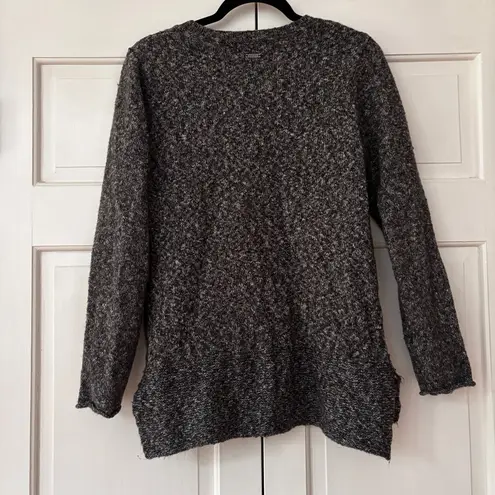 prAna Nolan Tunic Sweater Coal Gray Grey Size Small Crew Neck Braided Knit