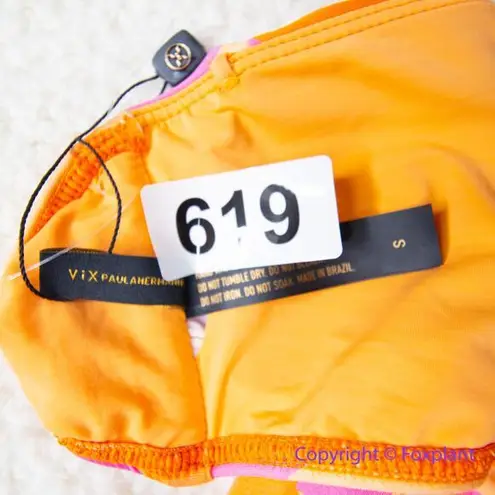 New! Vix Bikini Top Large Martinica Greta Ring Bandeau Bikini Swimsuit Pink, S Pink