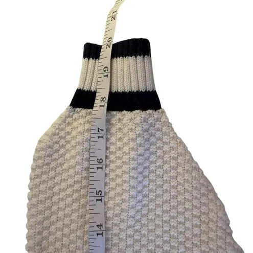 Hollister  Preppy  V-Neck Cream White Cable Knit Sweater Medium Oversized Tennis