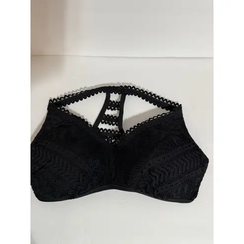 Becca By Rebecca Virtue Black M E-Cup (DD-CUP) Ladder Back Bralette Bikini Top