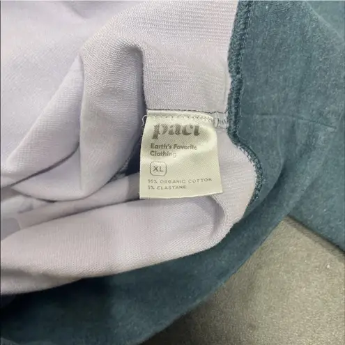 Pact Women's Organic Cotton 1/4 Zip Sweatshirt Jacket Mock Neck Green Purple XL