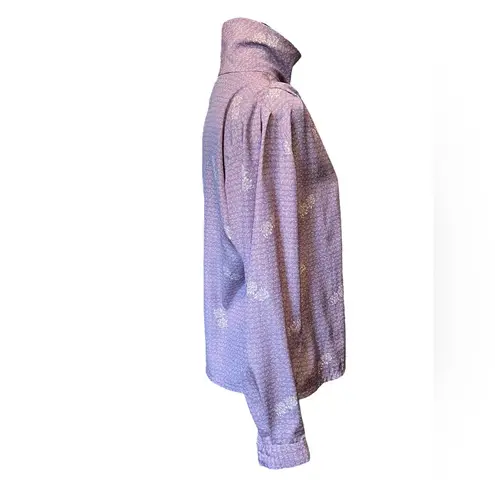 Ethereal Panther Vintage 70s Purple Hippie Dreamy Whimsical Floral Button Top