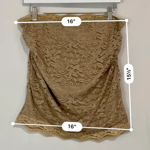 DNA Couture Women’s Strapless Lace Tube Top Tan Size Large NWOT