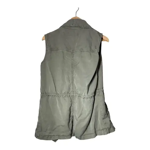 Trixxi  Olive Green Tencel Open Vest Safari Capsule Womens Medium