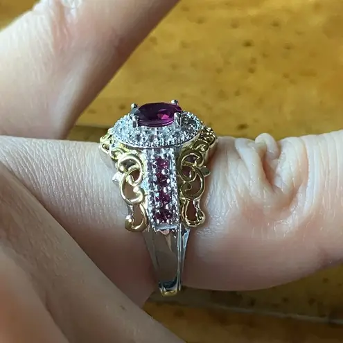 Natural Ember Garnet Sterling Silver Ring Size 6