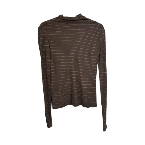 Vince  Womens Sz XS Brown Hazy Chalk Stripe Long Sleeve Turtleneck Sweater Soft - Image 6