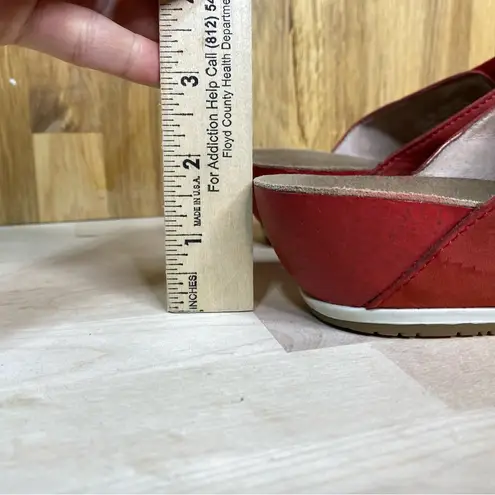 Dansko Vienna Tomato Milled Nubuck Two Strap Mini Wedge Slide Sandal 39