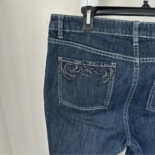 White House | Black Market  Dark Blue Boot Cut Jewel Accent Jeans Size 10