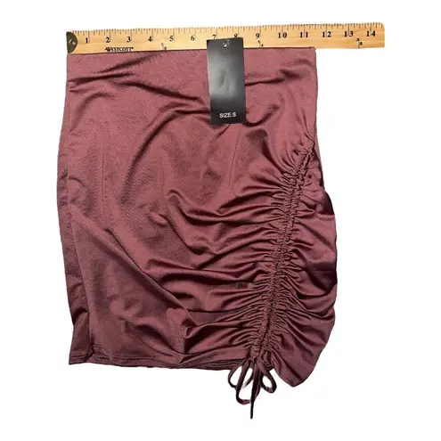 ALLSAINTS 21 Saints Mauve Ruched Bodycon Mini Skirt, Small