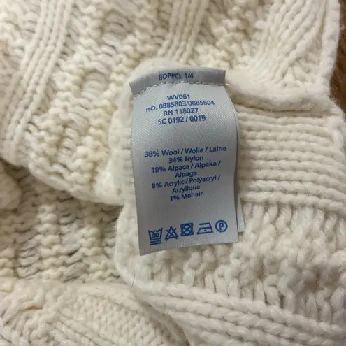 Boden Cream Cable Knit Tunic Sweater Neon Orange Yoke Neck Size UK10 US6