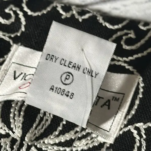 Vintage NEW Victor Costa Occasion QVC Beaded Embroidered Jacket Duster Blazer M Black Size M