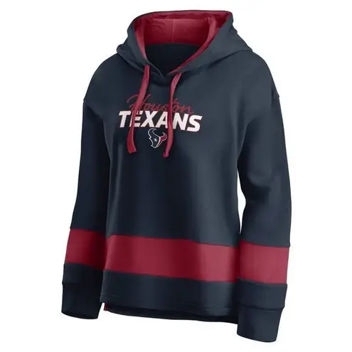 NFL Team Apparel NFL Houston Texans Women's Halftime Adjustment Fleece Hooded Sweatshirt Navy, XL