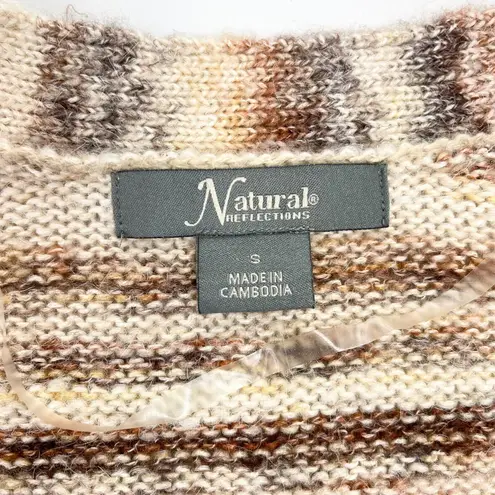 Natural Reflections Cardigan Sweater Womens Small Open Hippie 70s Vibe Woodsy
