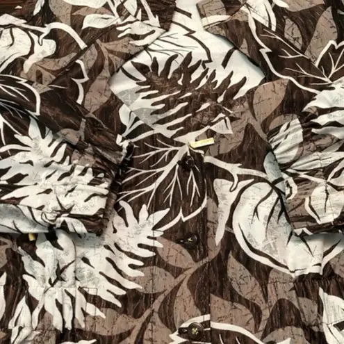 St. John Jacket 6 Yellow Label Leaf Print Lightweight Spring Cinched Luxury