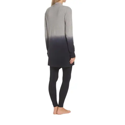 Barefoot Dreams Black & Tan Ombre Cozychic Lite Calypso Wrap Waterfall Cardigan